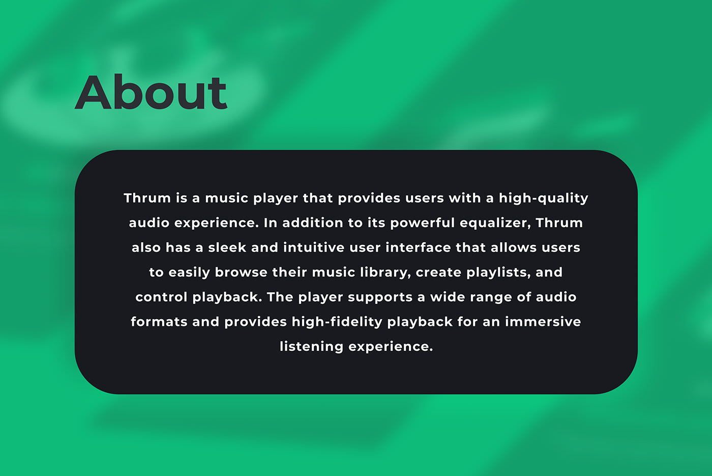 app Case Study dark Music Player neomorphism stream thrum UI