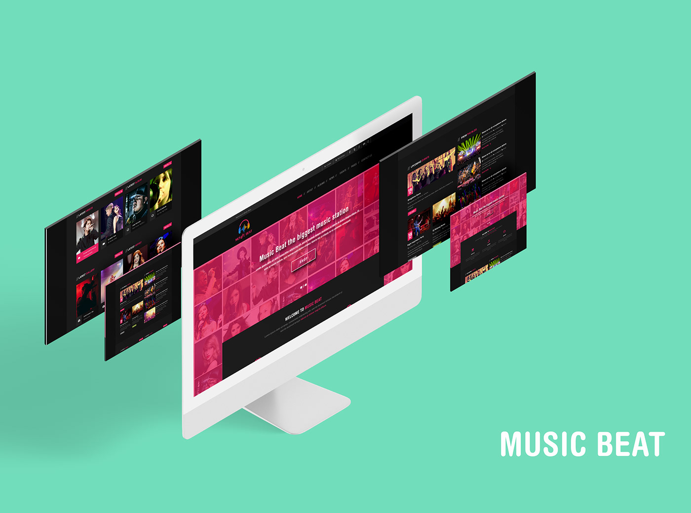 Website Webdesign music beat music BEAT Entertainment Fashion  Unique ILLUSTRATION  music industry