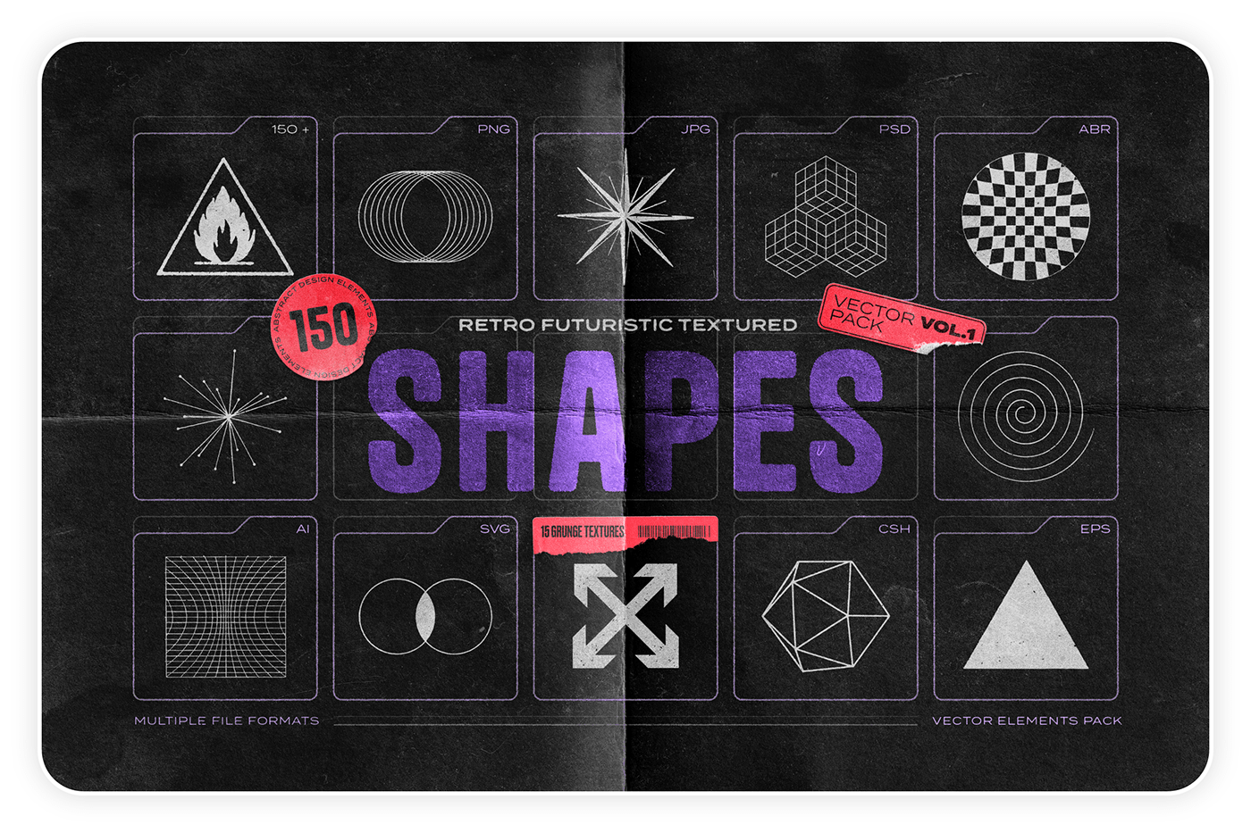 abstract album art disstressed download geometric poster Retro retro-futuristic shape vector