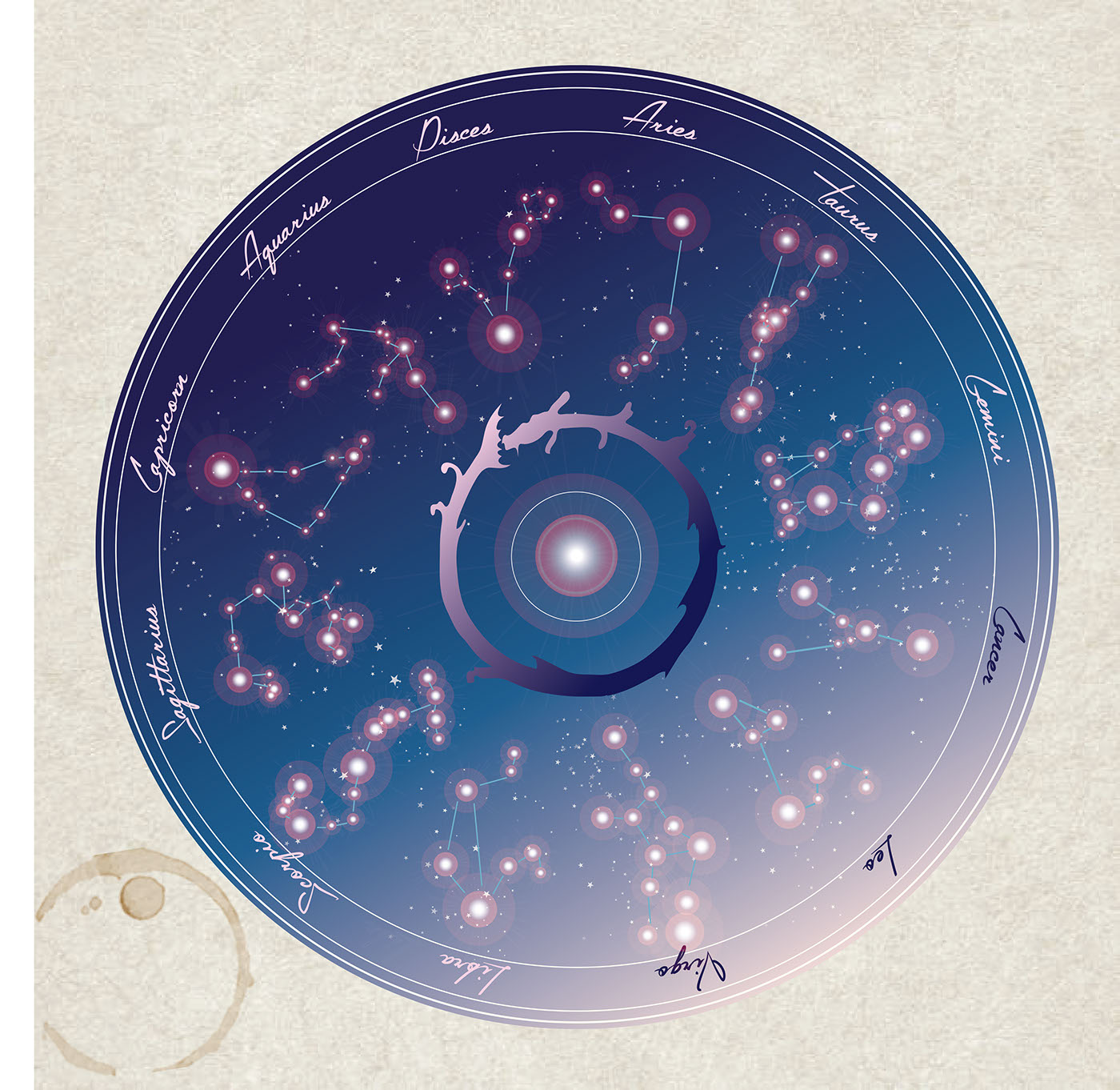 season Star Map Astrology graphic design  ILLUSTRATION  stars