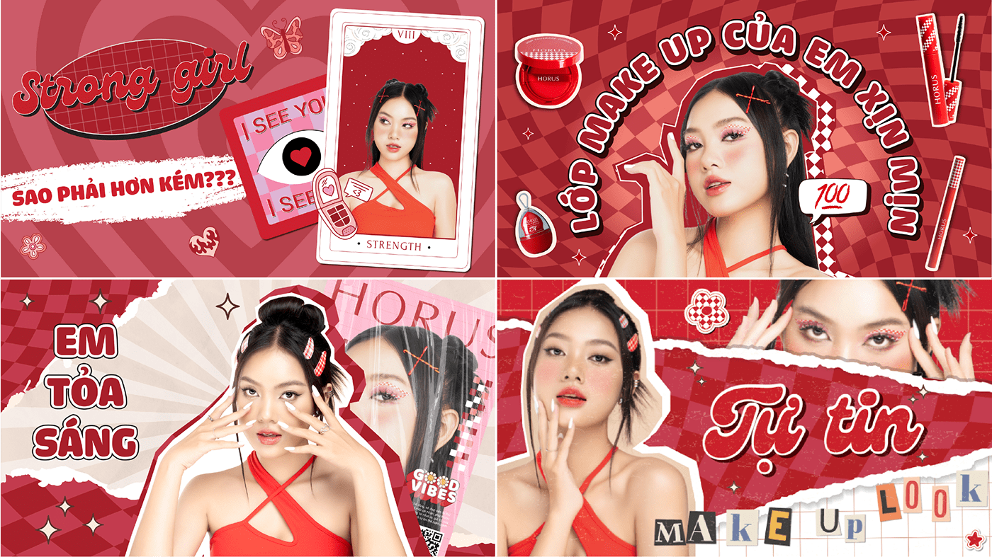 makeup motion graphics  Y2K graphic design  designer Socialmedia visual identity asian girls branding 