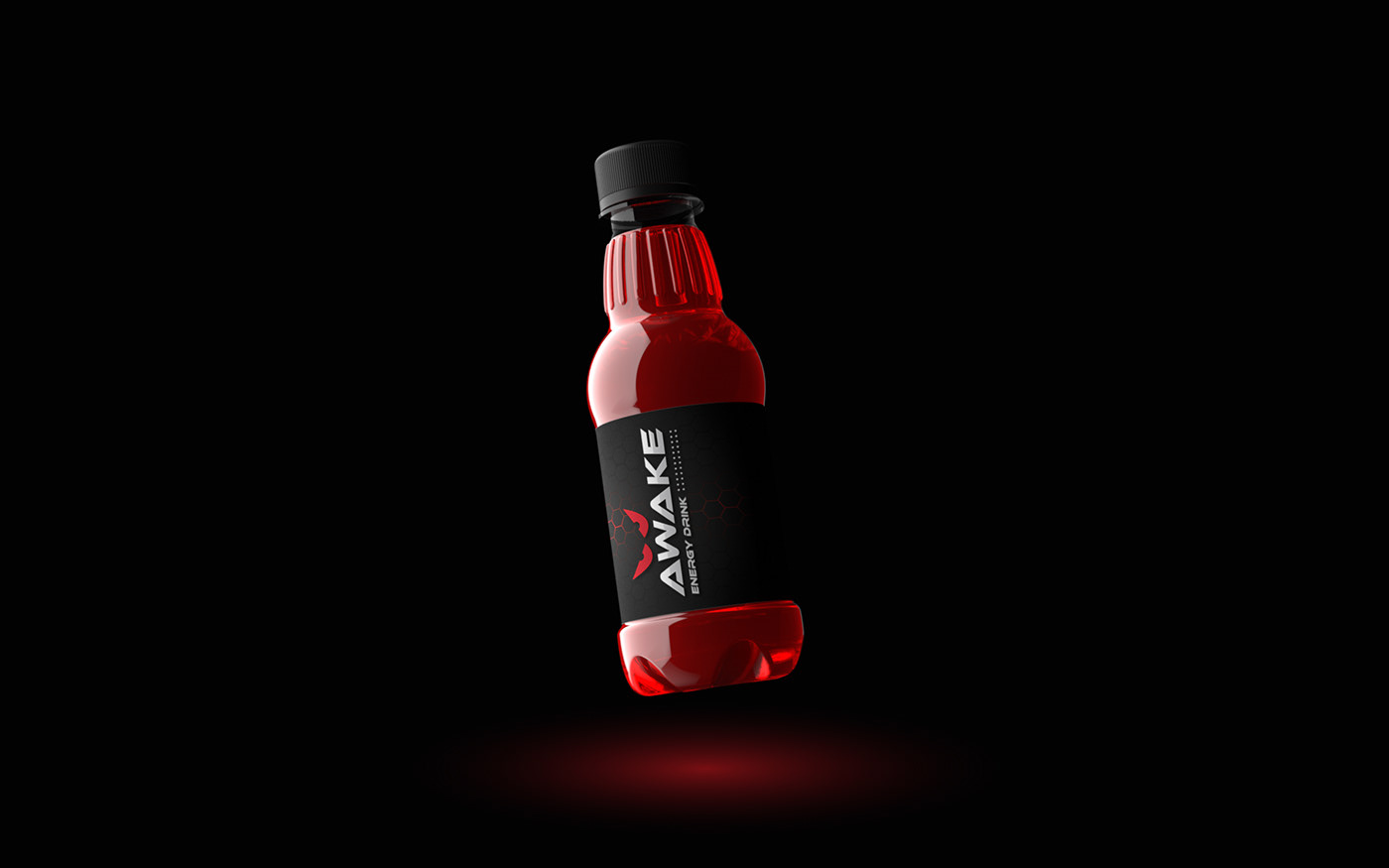 awake bottle brand identity energy energy drink Packaging packaging design red and black