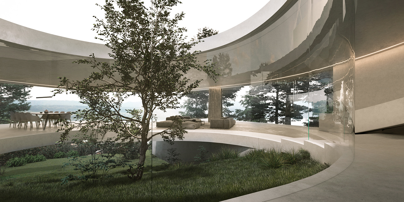 3dsmax architecture archviz CGI concrete CoronaRender  house minimalistic Render visualization