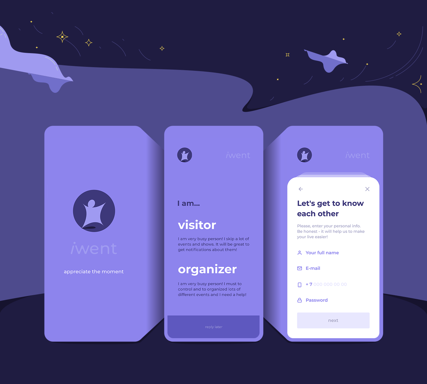 app flutter Event mobile meeting Startup ILLUSTRATION  Character ux UI