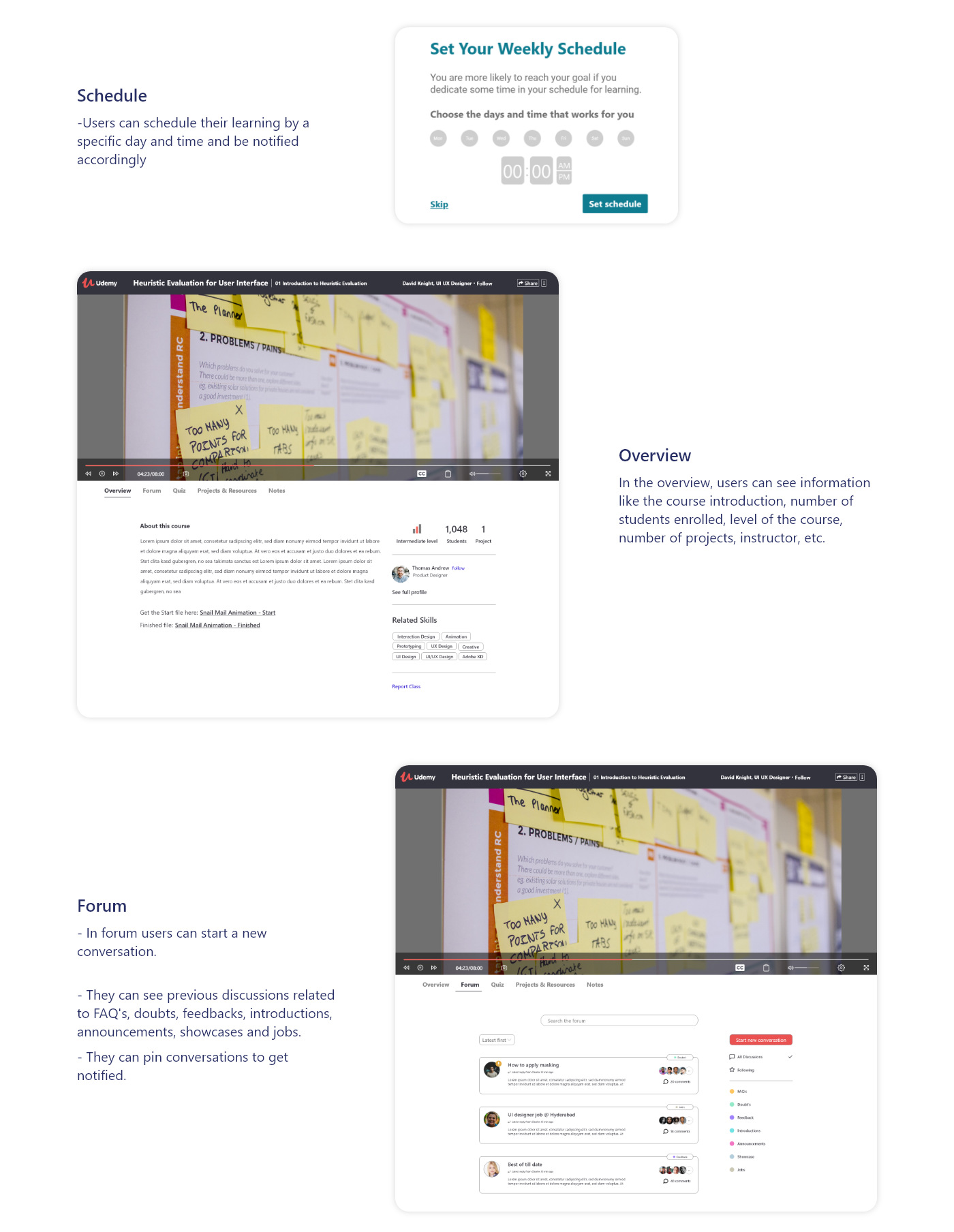 eLearning OnlineEducation persona research storyboarding   udemy UI userflow ux wirefraes
