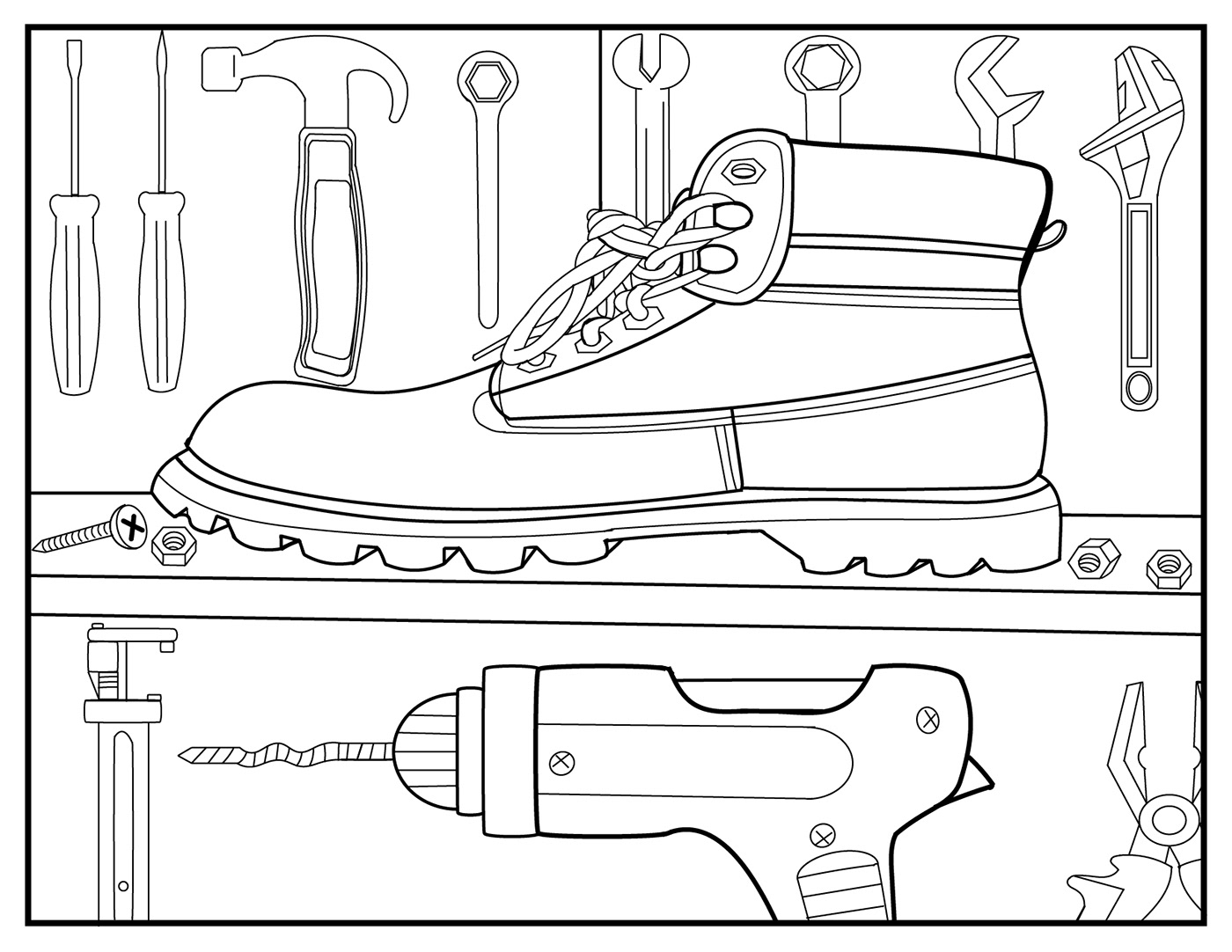 art shoes tools vector