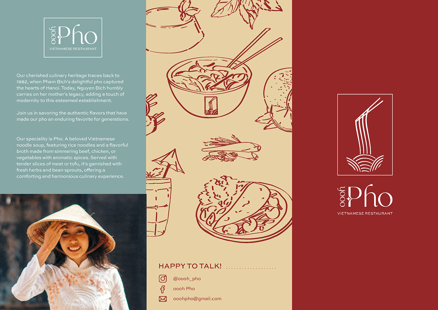 branding  brand identity restaurant menu design Logo Design business card logo animation ILLUSTRATION  pattern vietnamese