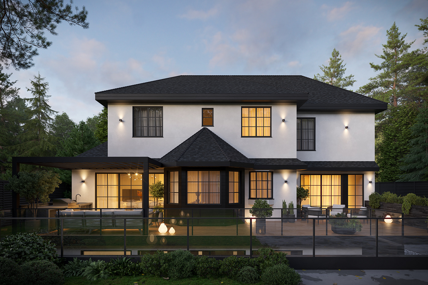 exterior architecture 3D archviz visualization Render corona 3dvisualization house Outdoor