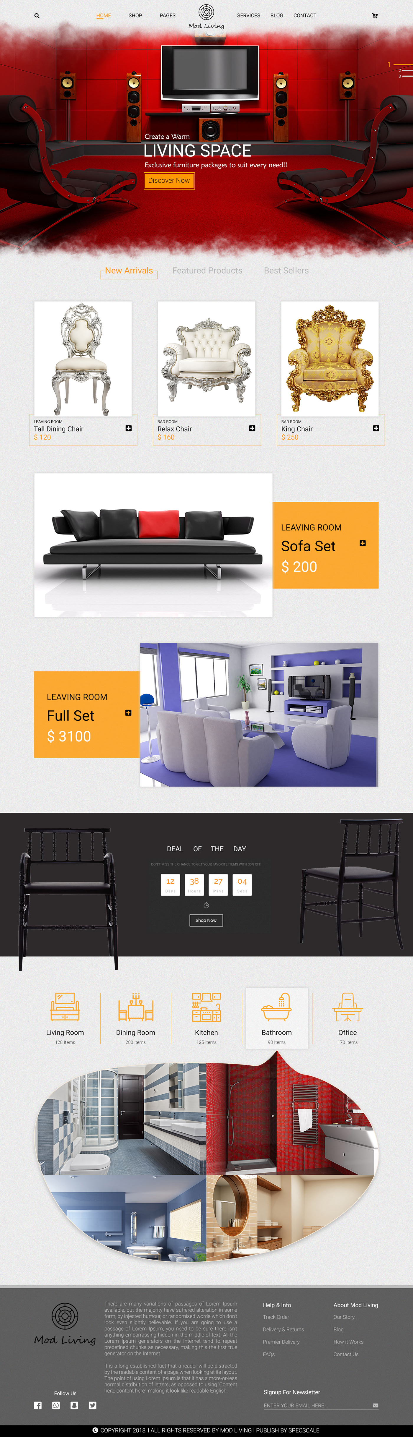 furniture Web Design  UI ux Web home page Website color leaving Interior