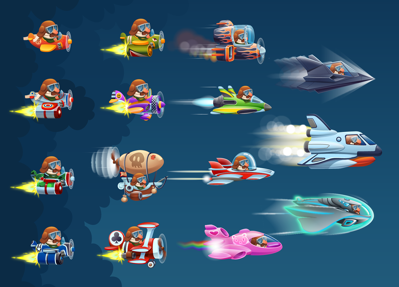 2D mobile runner endless environment Character animation  cartoon vector game