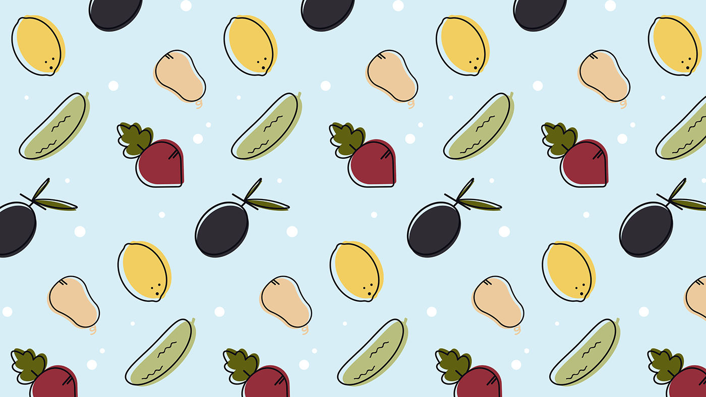 cartoon Food  adobe illustrator Graphic Designer olives beetroot lemon pumpkin cucumber line icons