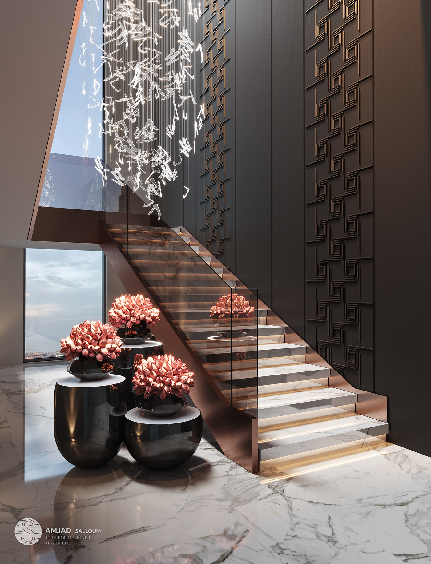 design dubai Interior light luxury stairs
