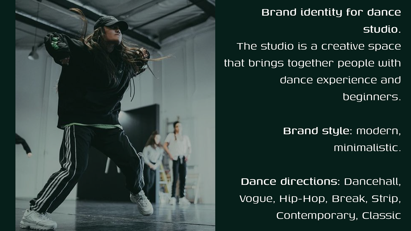 brand identity Logo Design dance studio logo gym logo DANCE STUDIO FLYER dance studio branding Logotype identity visual skillbox project