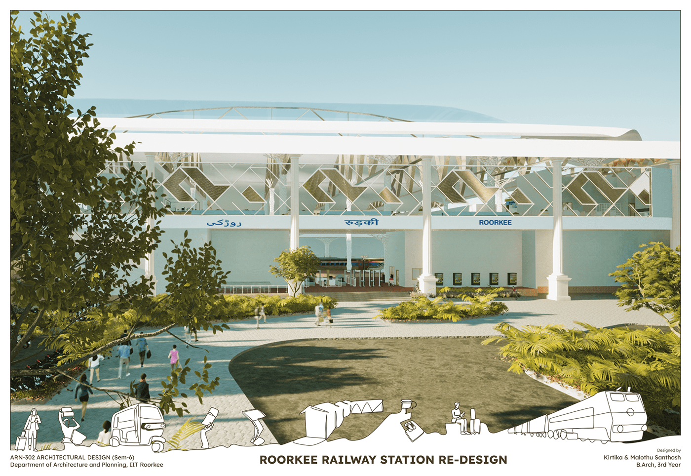 architecture visualization architectural design design architecture sheets conceptual railway railway station desing
