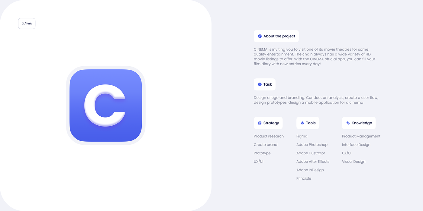 app blue branding  Cinema Logotype UI user experience user interface ux Web Design 