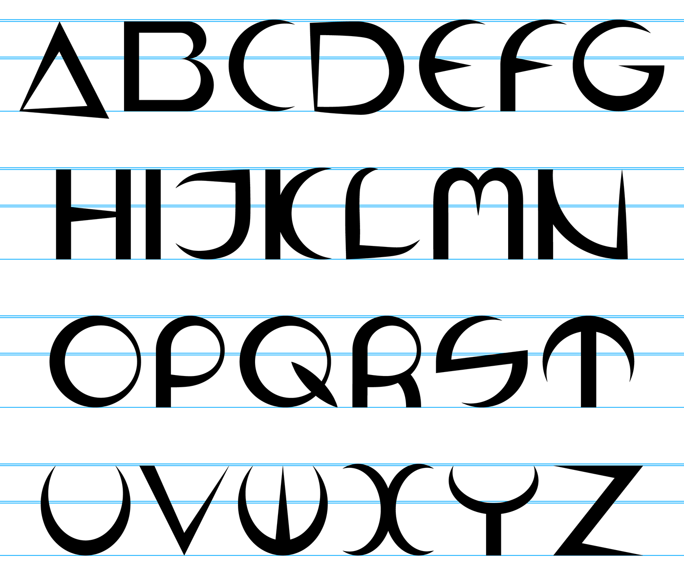 curves flow font geometric letter Typeface typography  