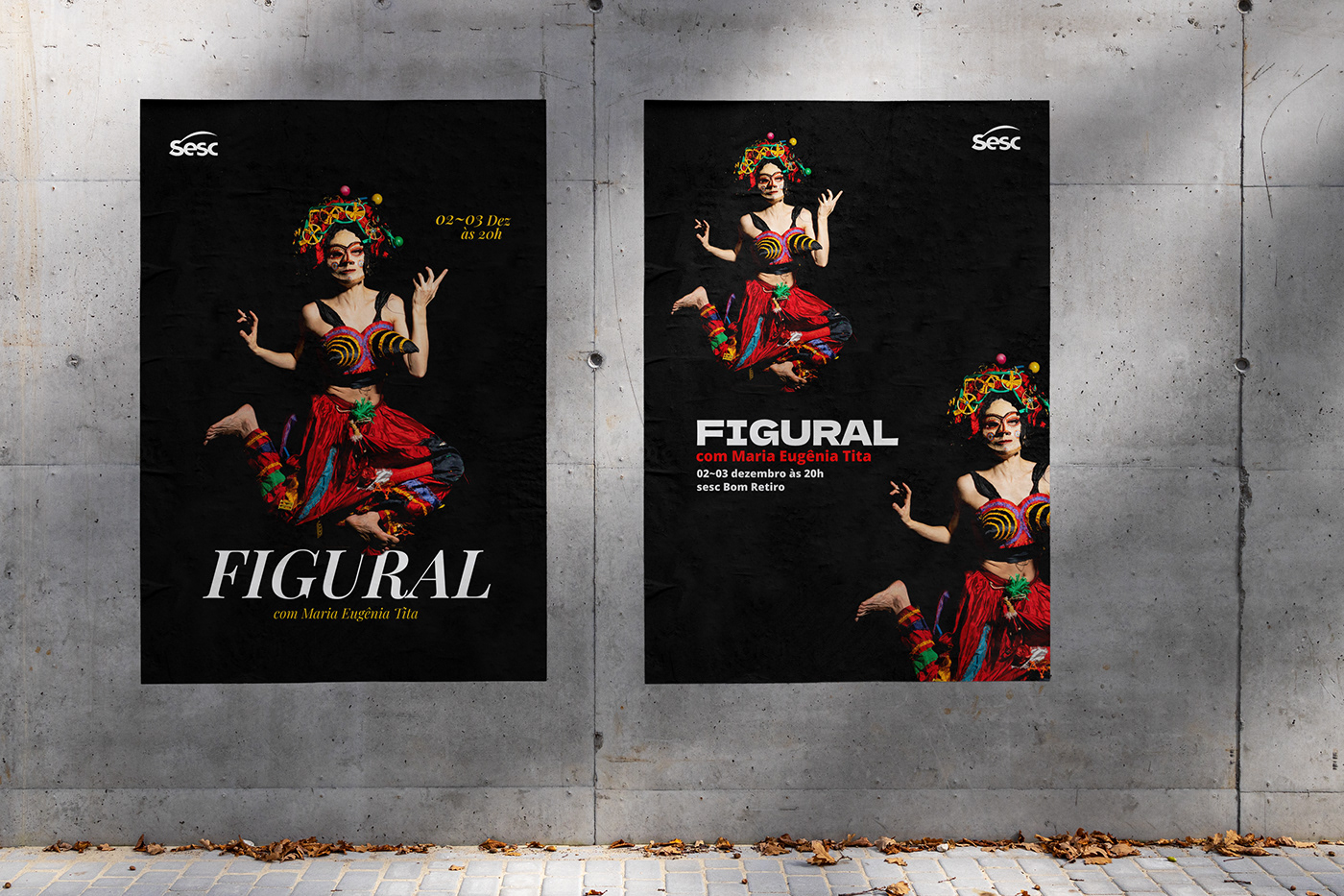 Série de posters desenvolvidos para divulgação do espetáculo Figural de Maria Eugênia Tita