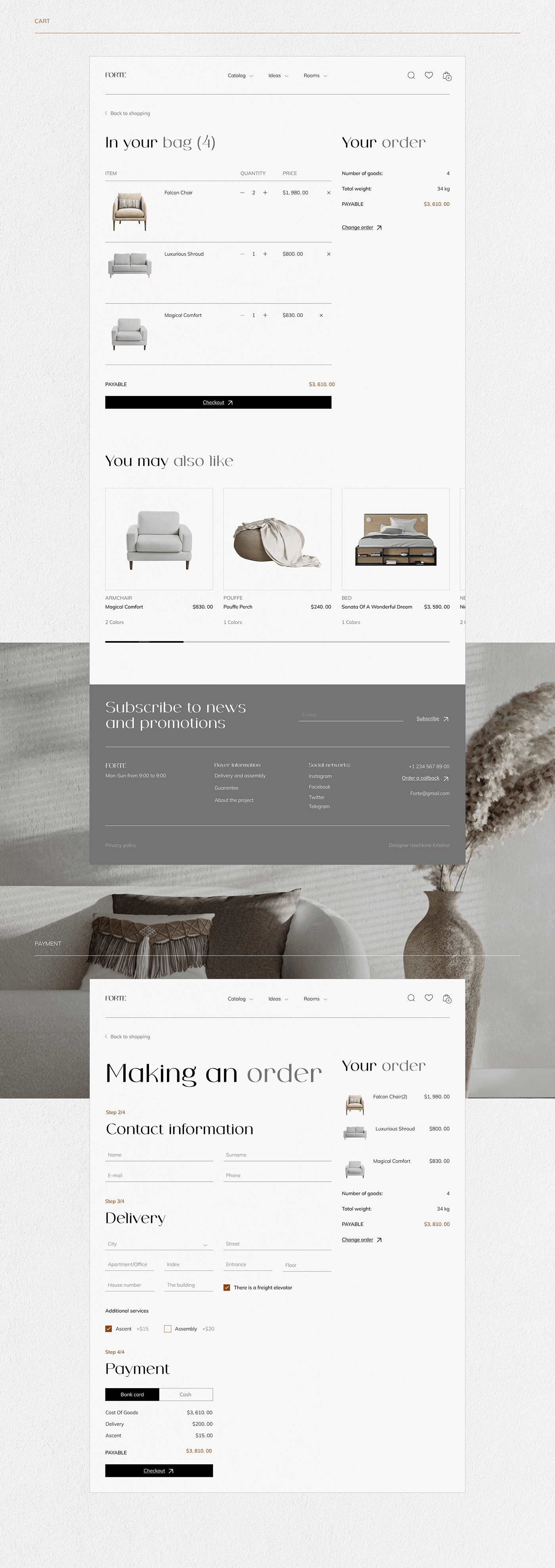 Web Design  Website UI/UX Figma furniture store e-commerce online store ux design Web