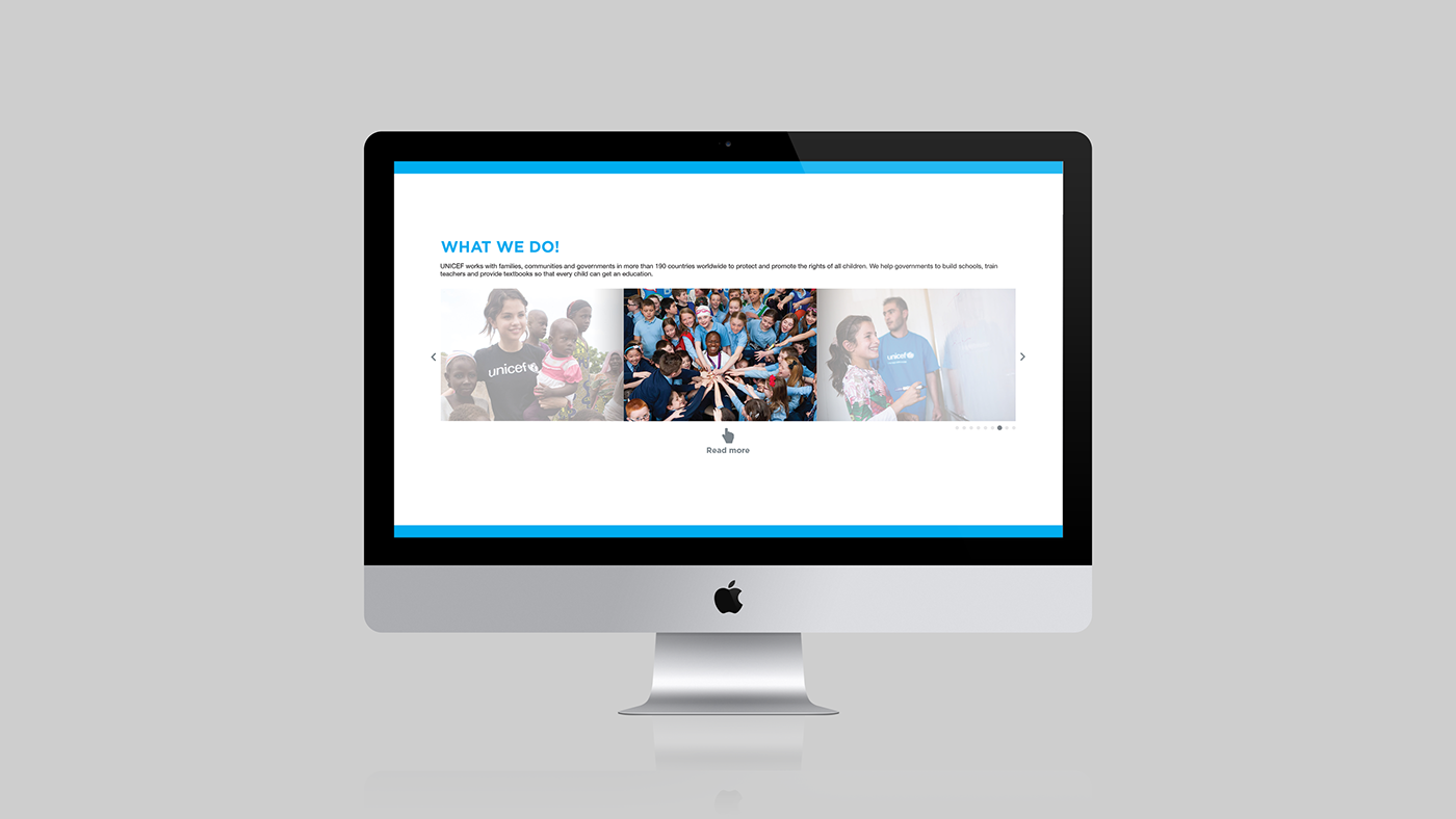 unicef charity Webdesign Website design art scroll One Page css HTML free donate psd Illustrator type