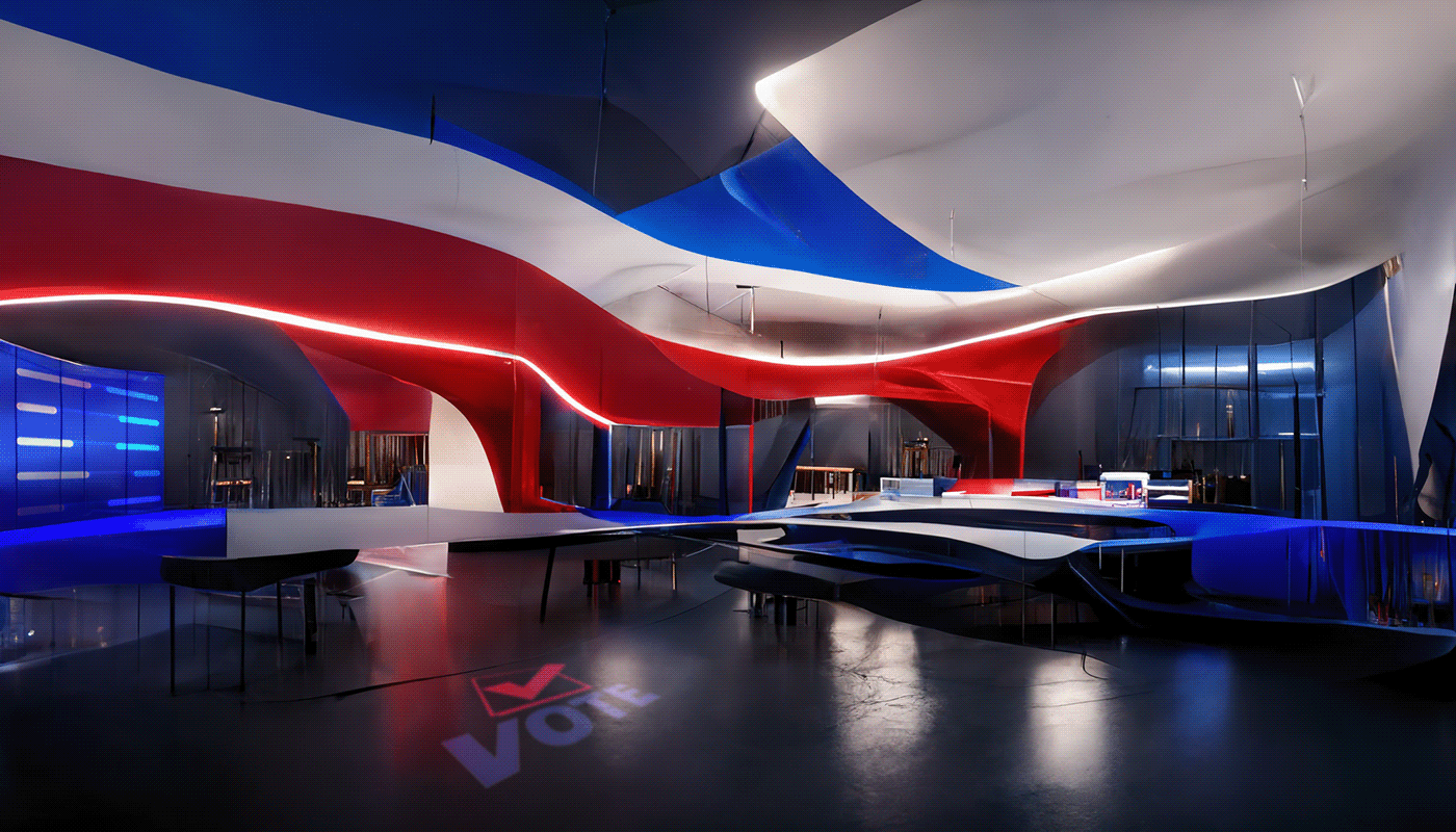 ai concept Election Interior interior design  midjourney set design  studio virtualsetdesign vote