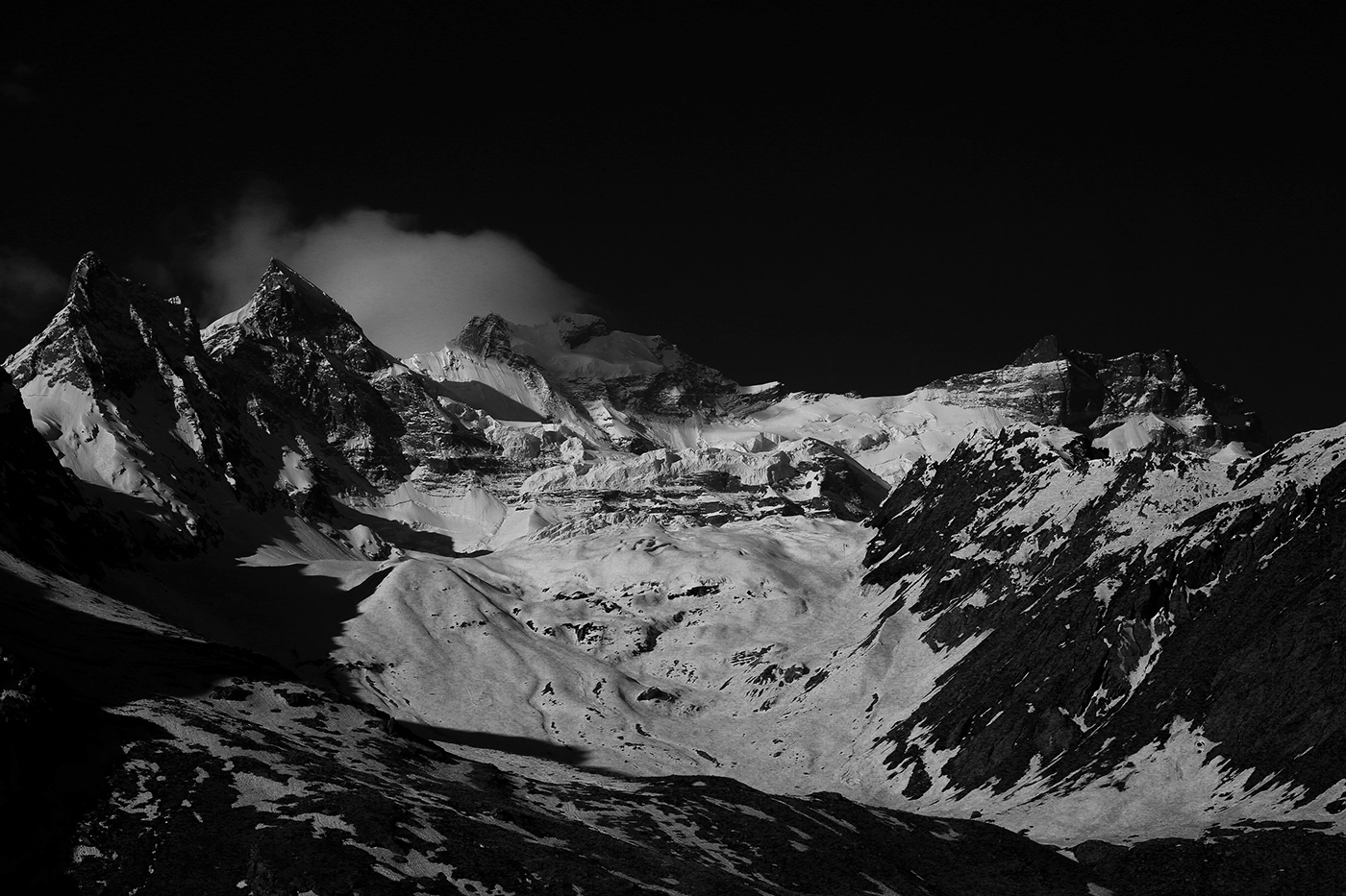 Landscape landscape photography India himalaya snow hills mountain monochrome contrast
