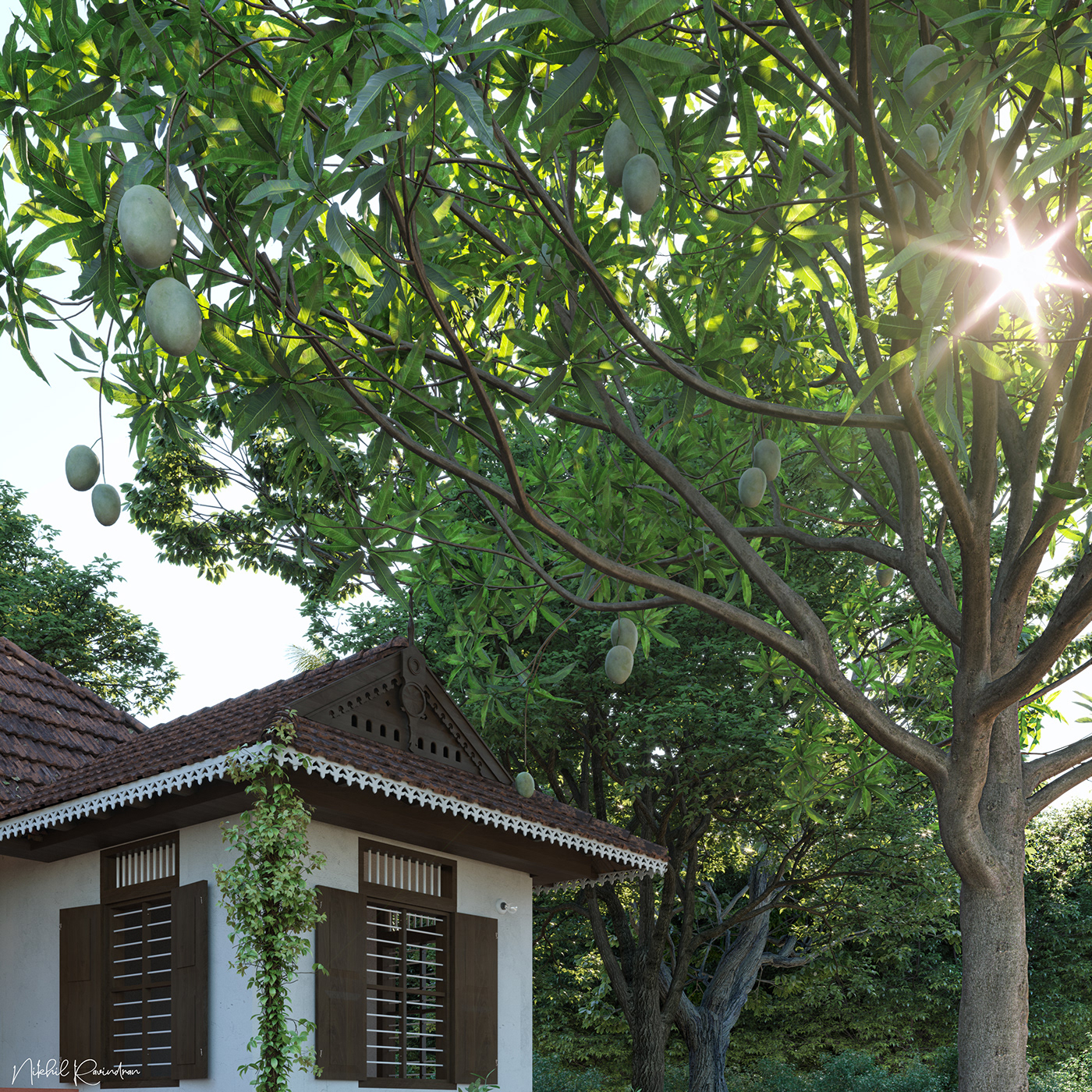 traditional kerala old house heritage Landscape 3dsmax corona render  Tropical