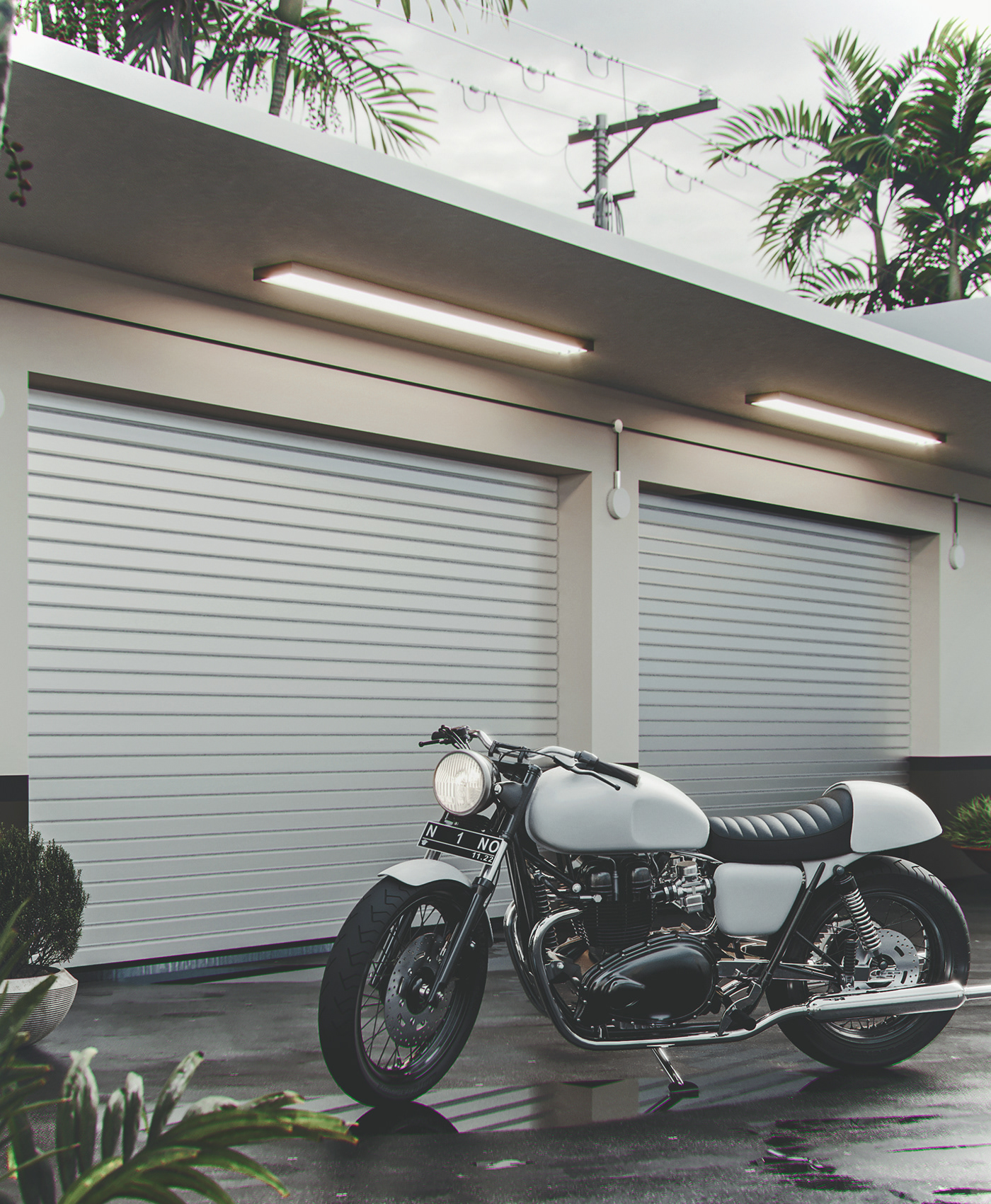 3D CGI corona render  motorbike motorcycle Racing Render triumph vintage visualization