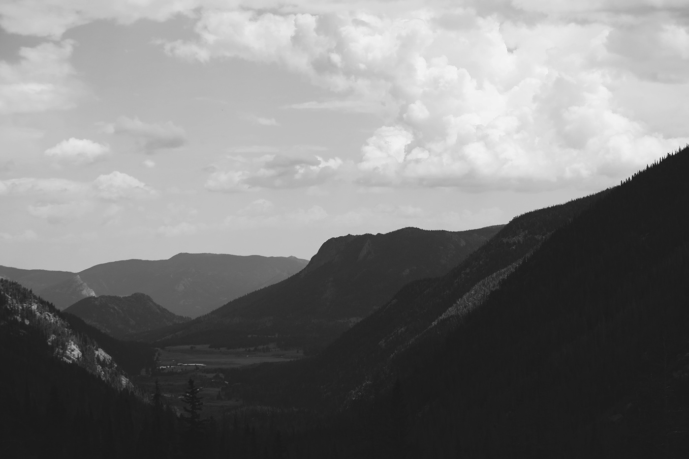 black and white Colorado fine art Landscape monochrome mountains Photography  RMNP scenic SKY