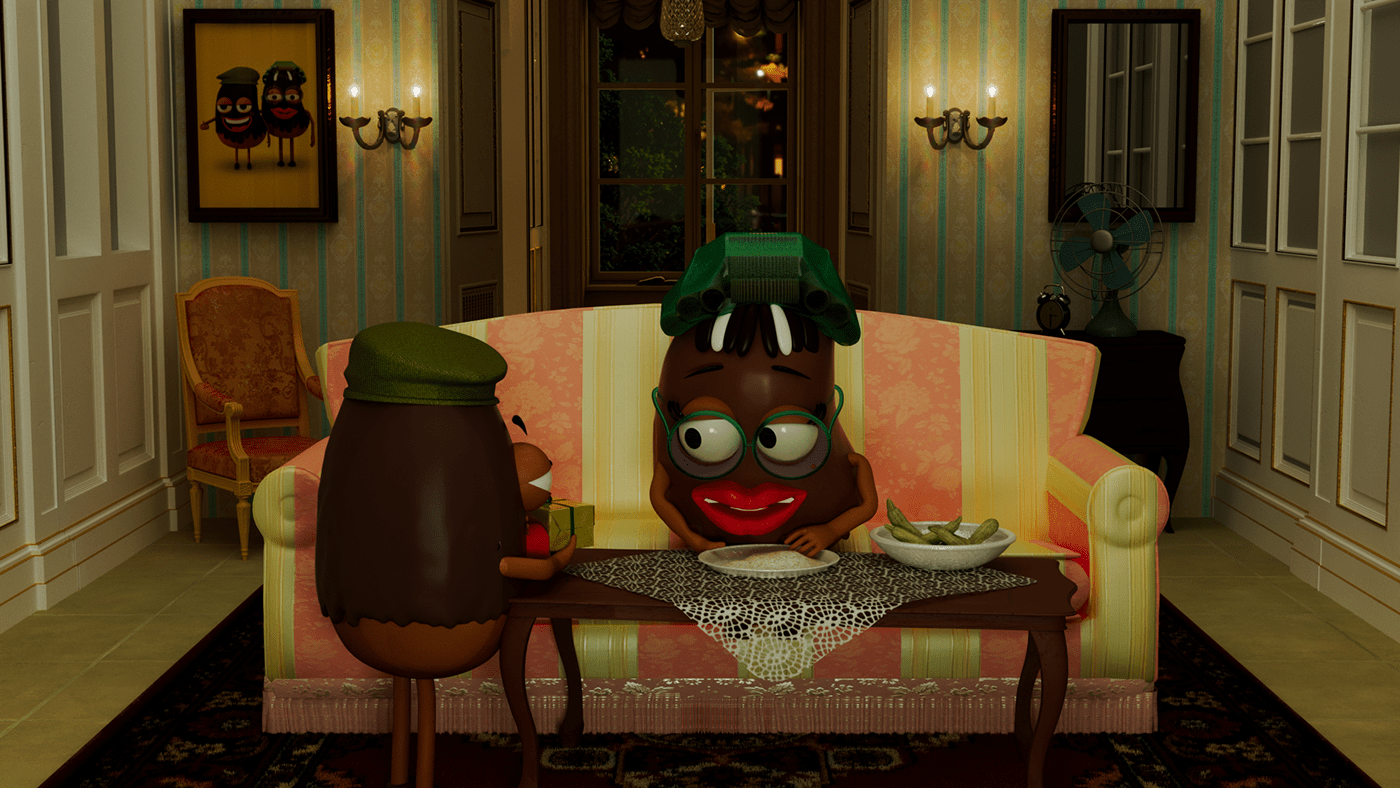 3D CGI Character design  chocolate indoor