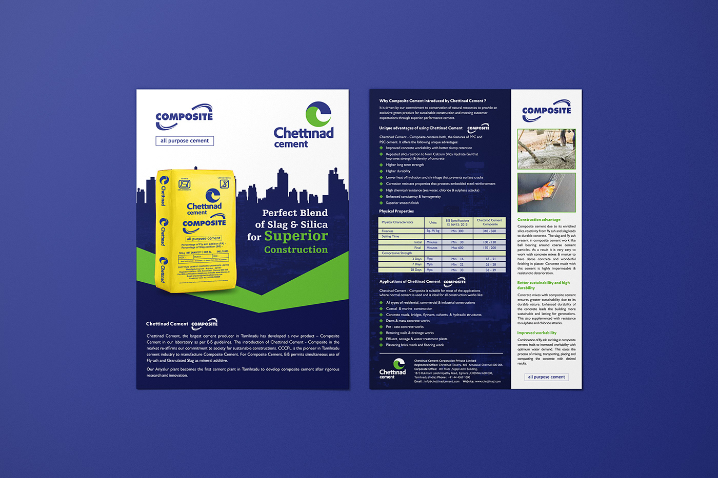 cement Chettinad pamphlet pamphlets Pamphlets Design flyer Flyer Design Flyer Designs Advertising  Graphic Designer