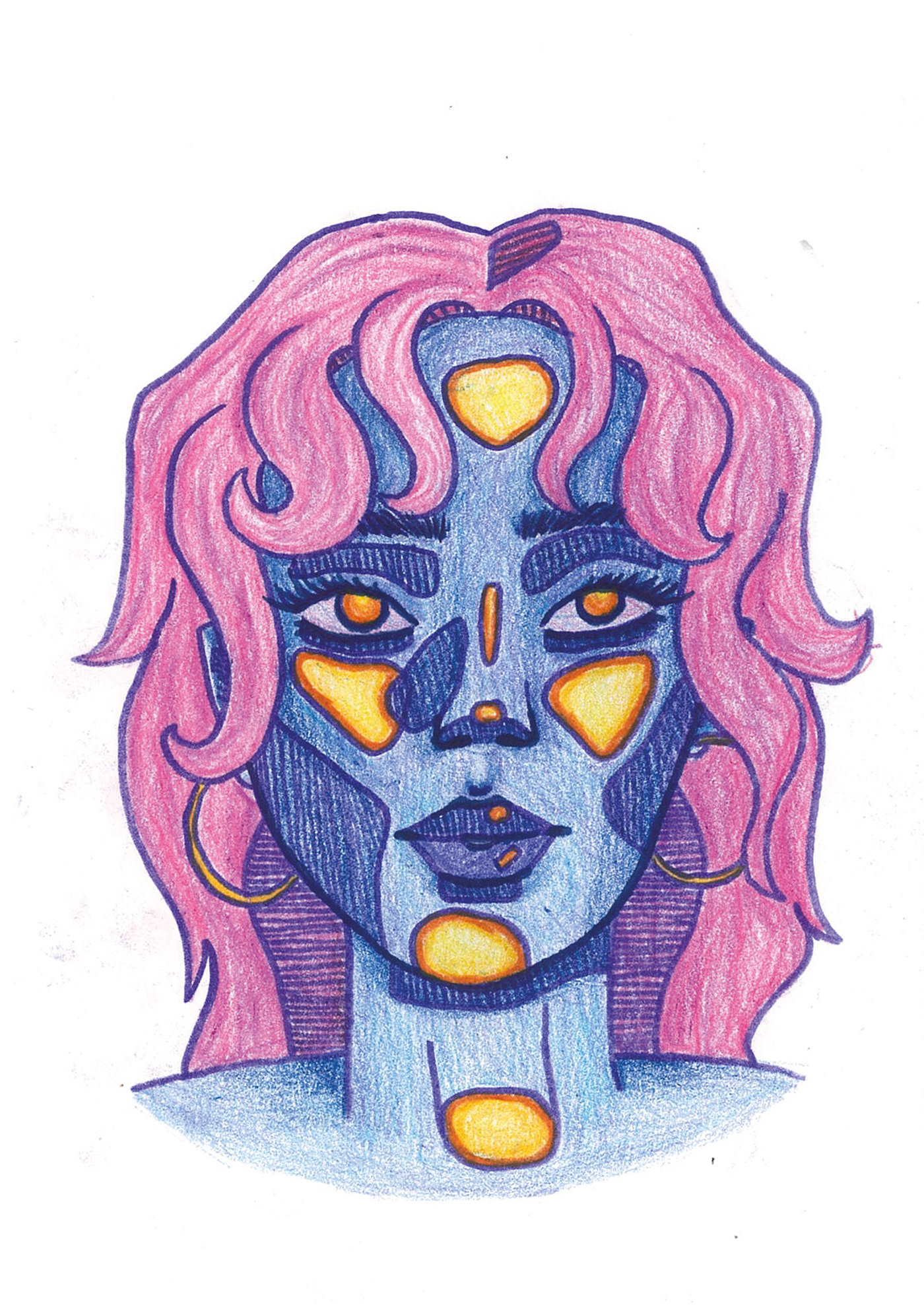 Drawing  painting   retrato woman lapices de colores rotulador