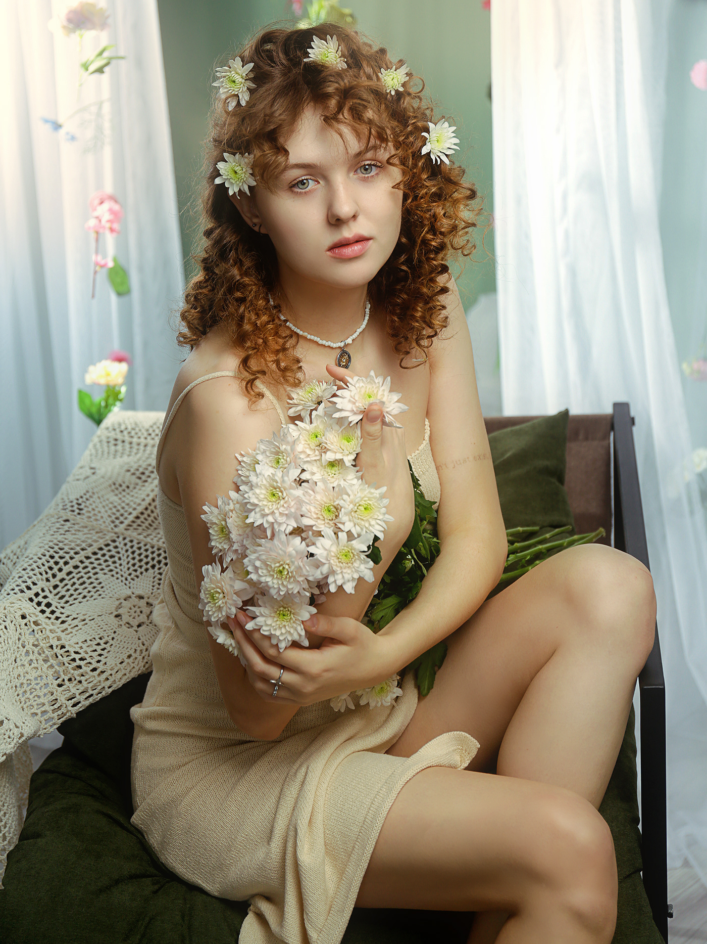 Chrysanthemum flower girl portrait Photography  model Fashion  photographer lightroom photoshop