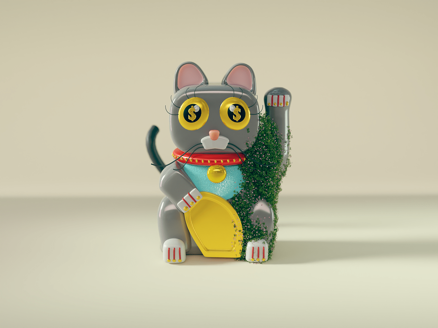 3D 3D illustration blender Cat Character design ILLUSTRATION  Isometric kitten lowpoly