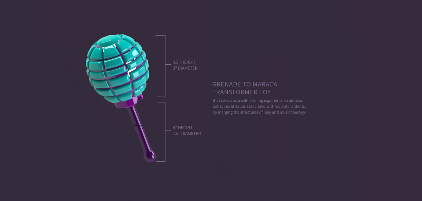 maraca grenade War therapy Music therapy play therapy victim toys Solidworks interactive