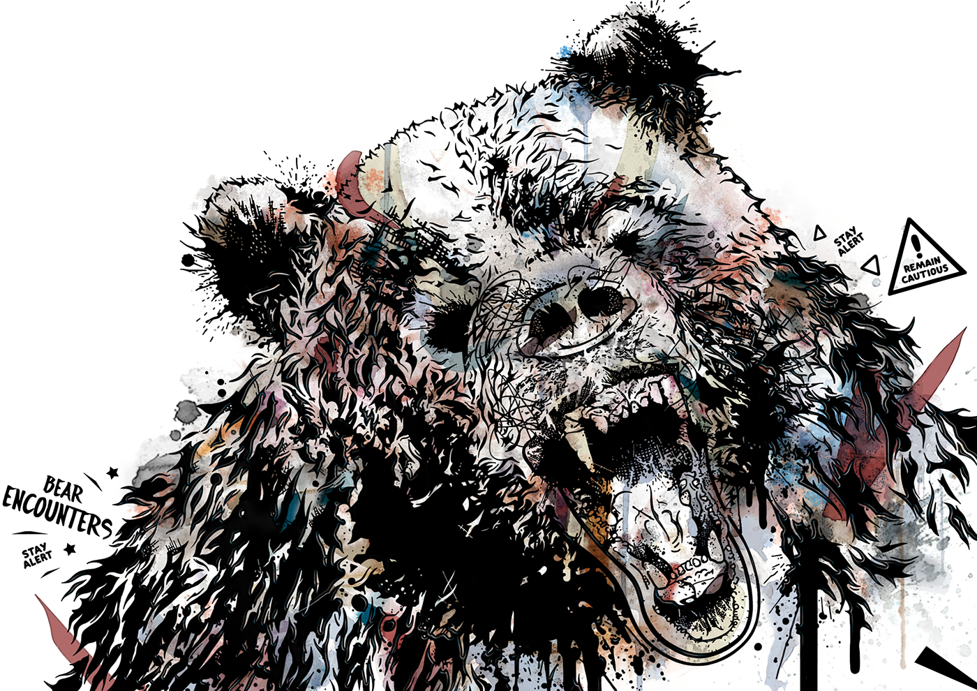 horrorrocks ILLUSTRATION  process artwork Creativity build lion bear