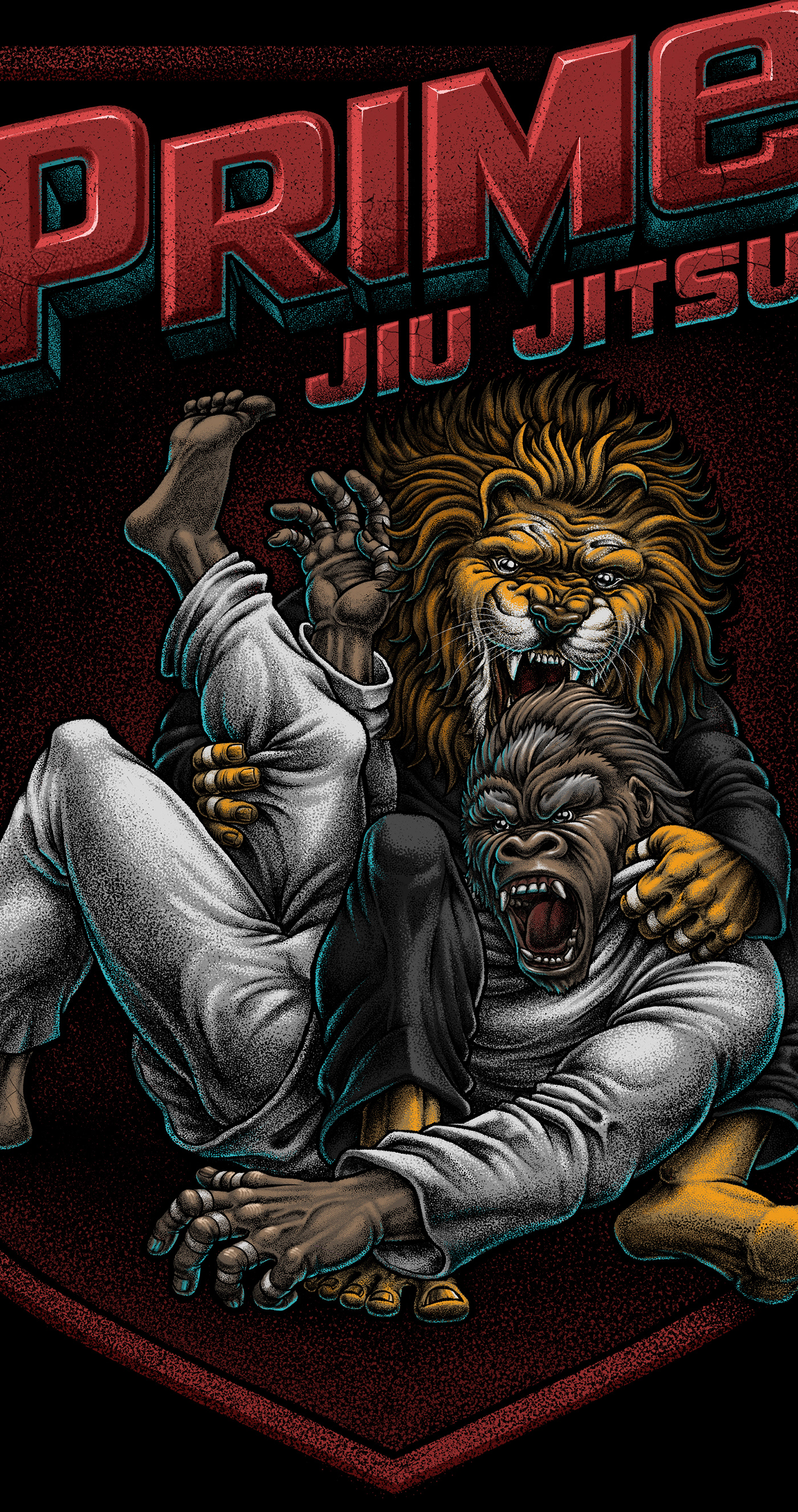 design Digital Art  ILLUSTRATION  jiu-jitsu octopus t-shirt tiger poster