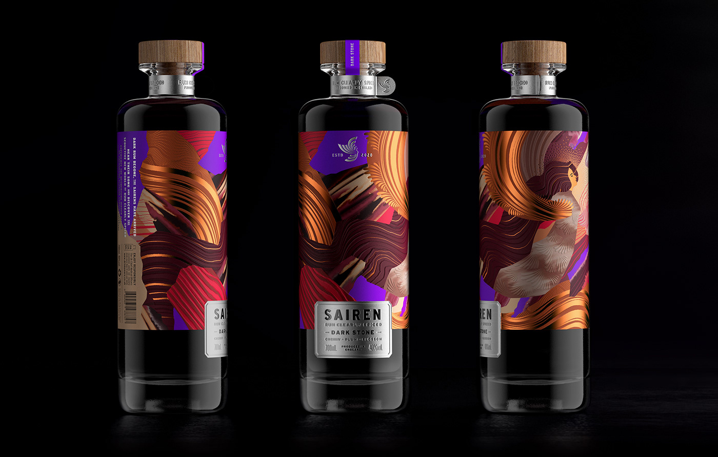 bottle branding  design drinks ILLUSTRATION  Label Packaging Rum Spirits typography  