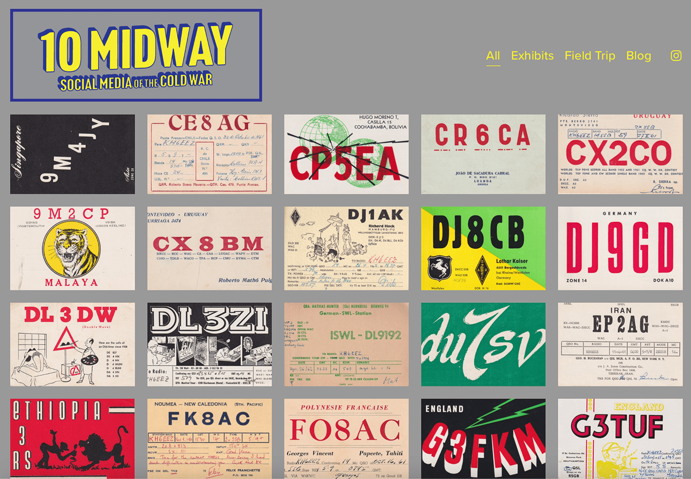 Cold War early social media online museum vintage graphic design Web Design 