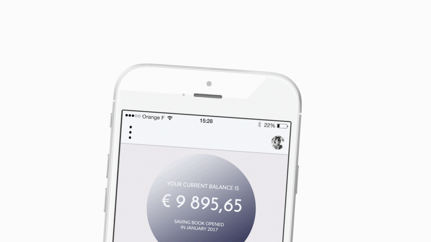 contest orange Prototype UI money Paris user interface Mobile Application young designers blue Memphis