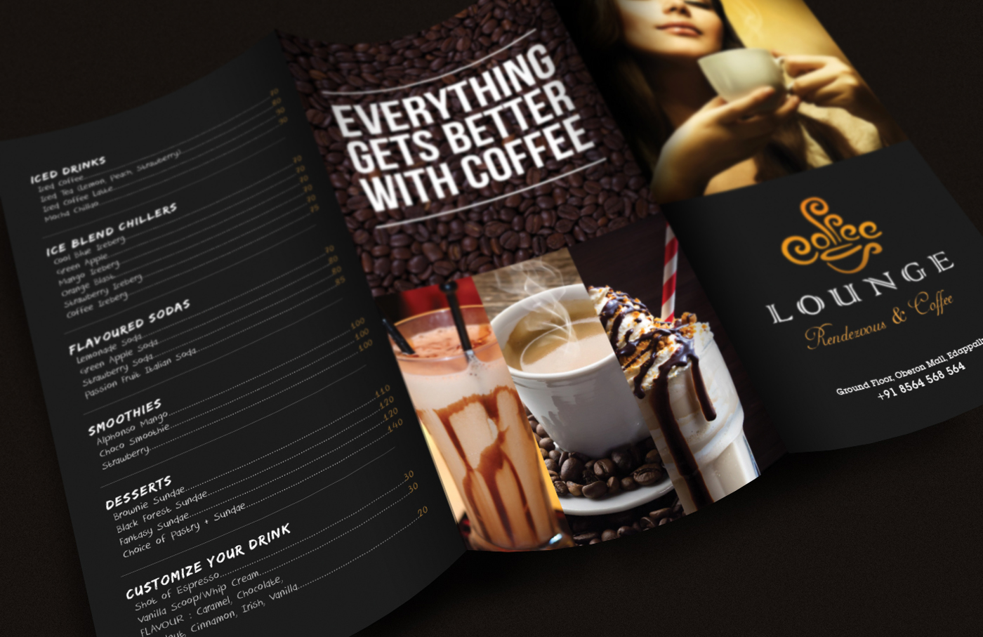 menu design brochure design Coffee