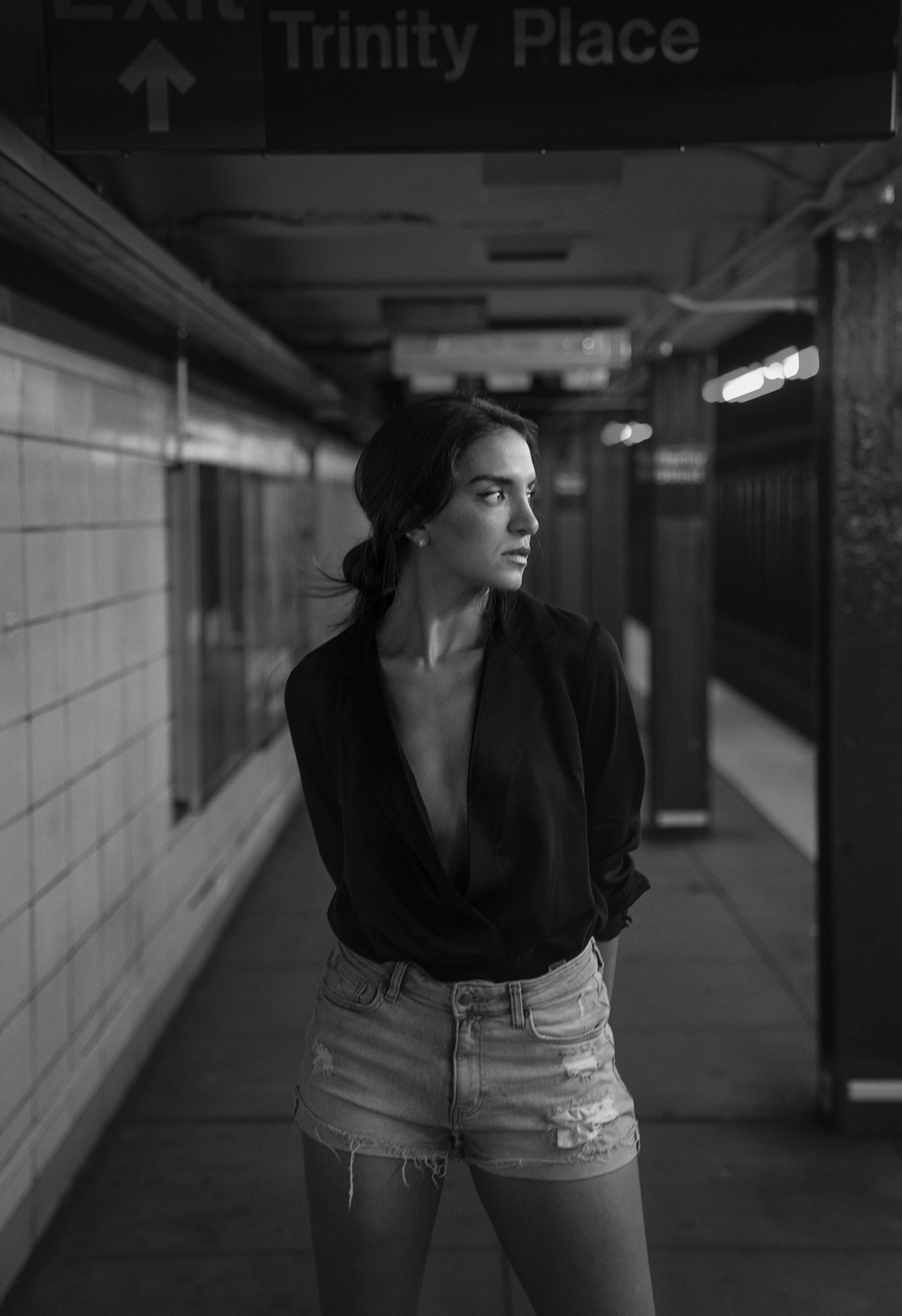 cinematic cinematic photography cinematic photoshoot new york subway Train photoshoot MODEL fashion
