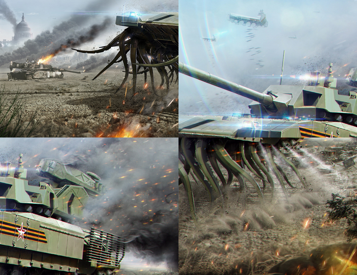 concept art Tank ILLUSTRATION  CGI sci-fi Game Art key visual Matte Painting War battle