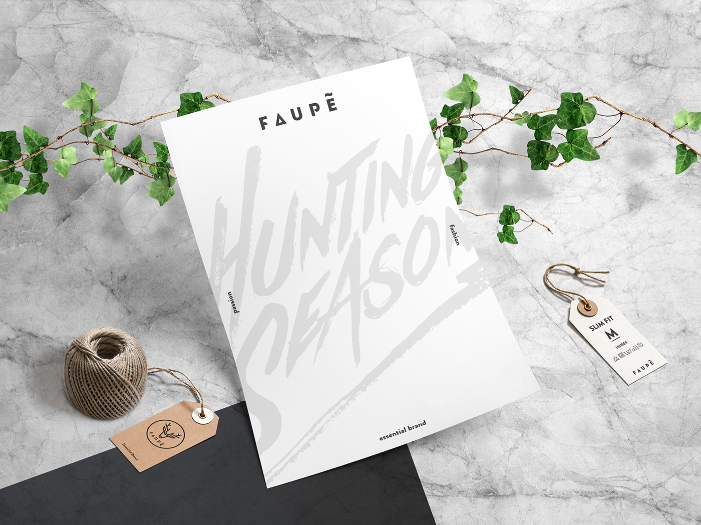 fashion brand shop wear clothes black White letters print poster Stationery identity logo brand corporate passion