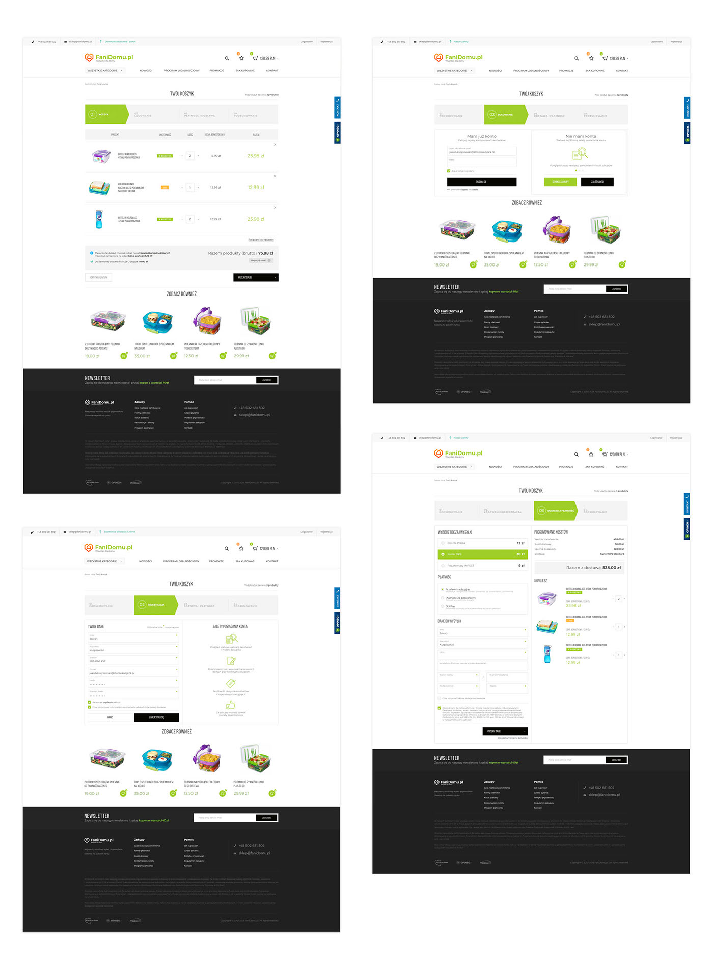 sokol Food  containers sistema e-commerce rwd Responsive Webdesign poland olsztyn modern minimal