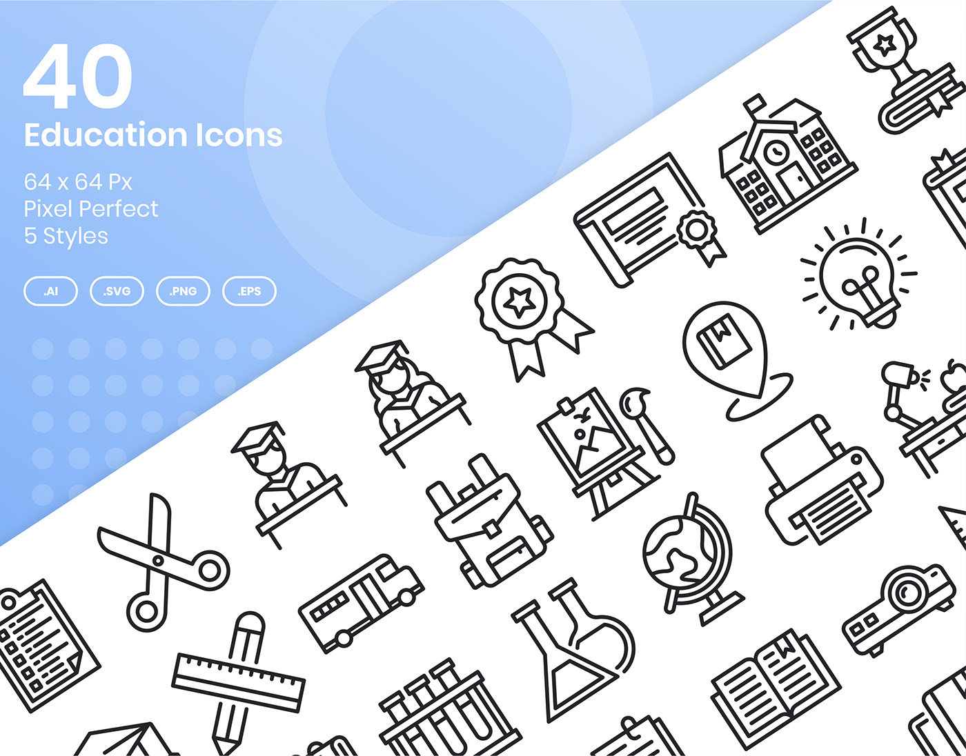 back to school Education flat design Icon icon set line outline ui ux Web Web Design 