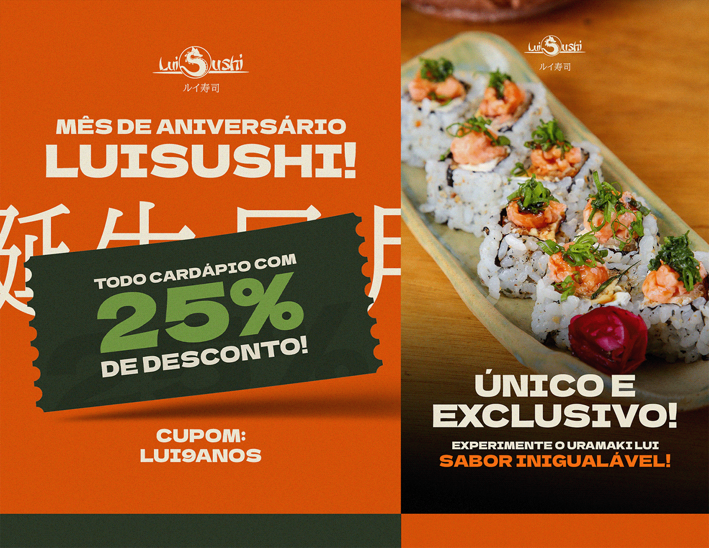 Sushi suhi restaurant Social media post visual identity Graphic Designer comida oriental temaki restaurante comida Food 