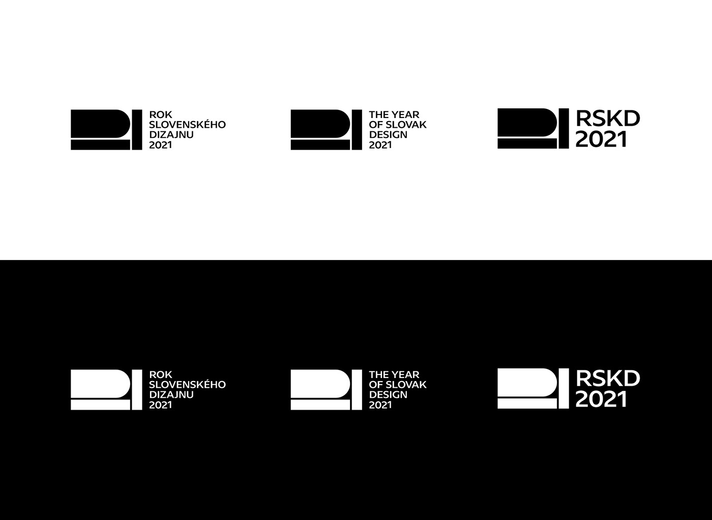 21 logo bauhaus black and white design 2021 design week event identity festival monochrome slovak design typography  