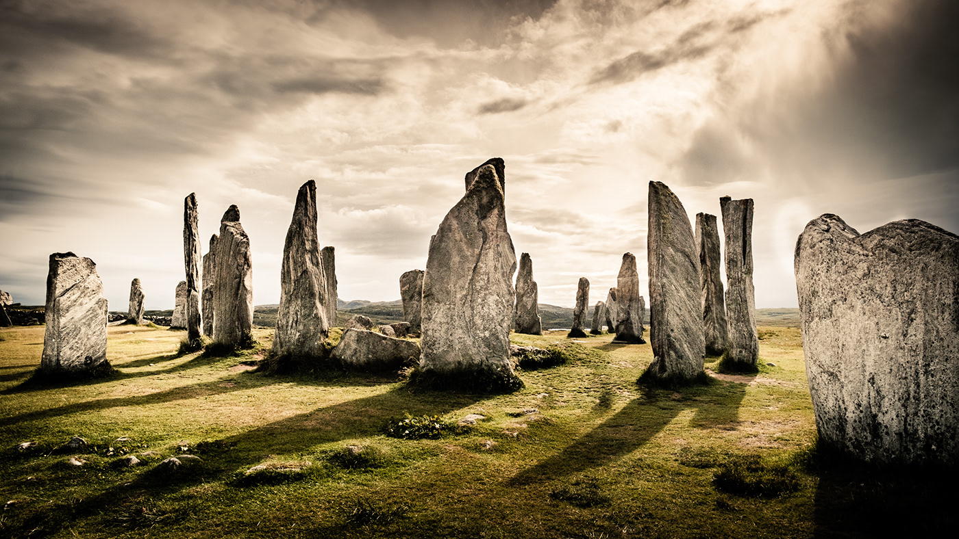 standing stones Schotland Landscape Ancient sunset blue hour Photography  Travel postprocessing