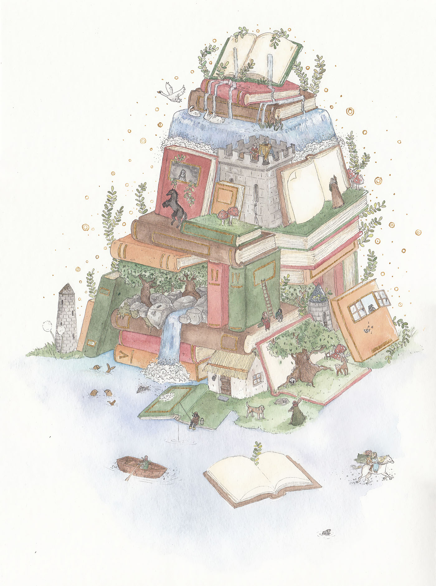 Bookclub books fairytales Folklore watercolour
