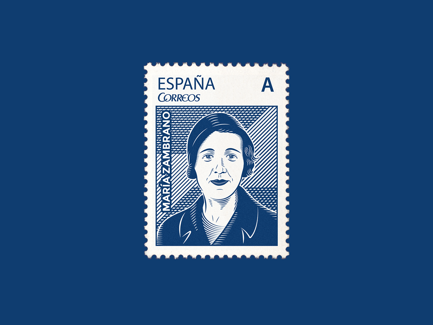 maría zambrano postage stamp stamp estampilla sello ILLUSTRATION  ilustracion